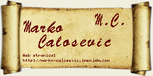 Marko Čalošević vizit kartica